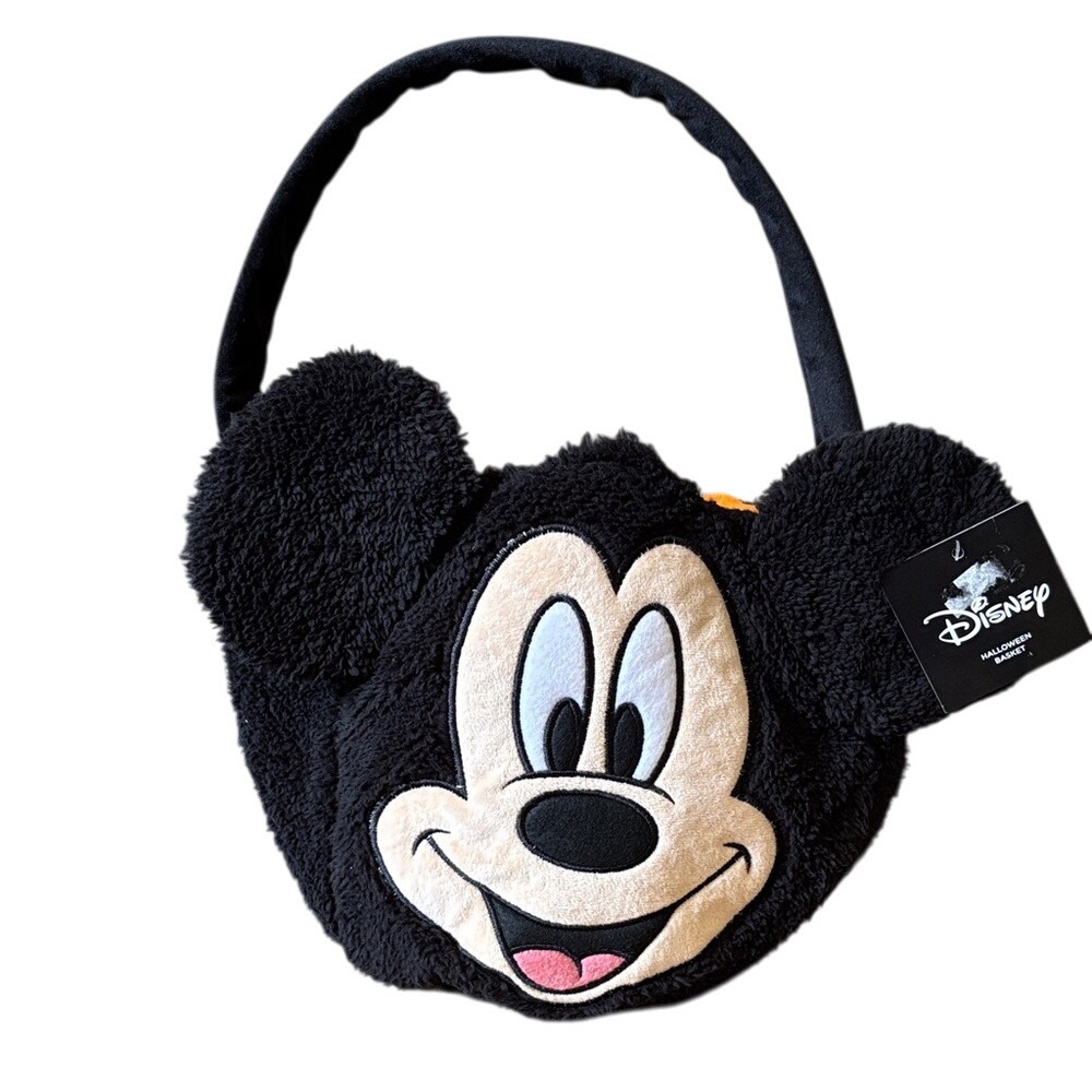 Disney Black Mickey Mouse Plush Hallowen Treat Bag NWT